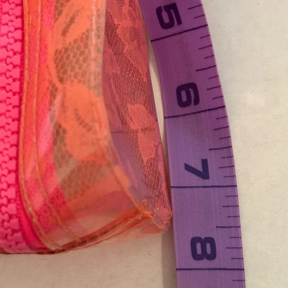 Jelly Lace Small Cosmetics Bag Victoria’s Secret peach color